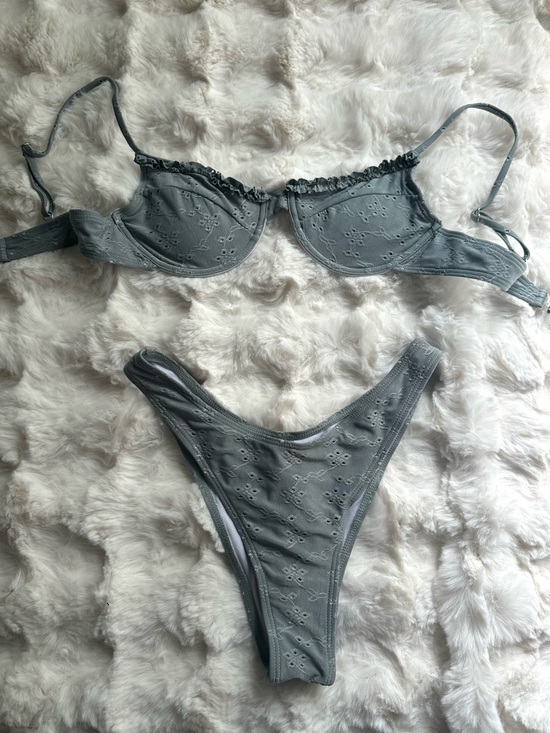 Dolls Kill Other - NWOT Women’s Sage Green Essential Eyelet Bikini Set